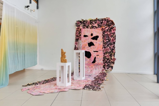 Installation photo of Whispers of rhythm balance on my hands, Eleanor McCaughey, 2024